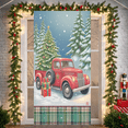 thumbnail image 2 of Red Truck Christmas Banner Snow Tree Lights for Holiday Decoration Winter Party Outdoor, 2 of 9