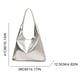 thumbnail image 3 of Bolso Mano Cuero PU Hombro Diseñador Suave Hobo para Mujer (Plata), 3 of 3
