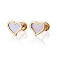 thumbnail image 3 of Aretes de oro 14k GIALLO Broquel Corazón nube de oro amarillo brillante y madre perla, 3 of 4