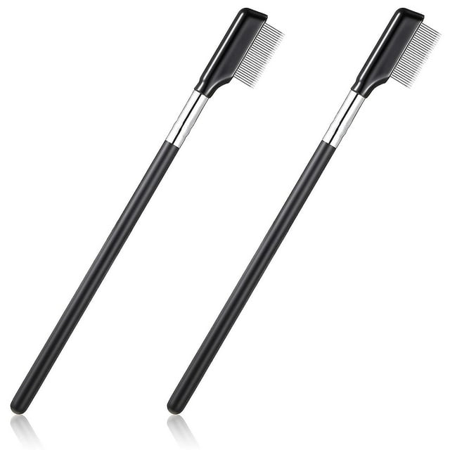 Cepillo de pestañas de metal TANGJMXG 2 piezas separador de pestañas peine de maquillaje