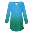 thumbnail image 5 of Long Sleeve Shirts For Women 3/4 Length Sleeve Tops Spring Neck Casual Print Tunic T Shirts Three Quarter Length Tops Womens Long Sleeve Tops, 5 of 5