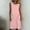 Pink, variant on QUNYINEY Cotton Linen Summer Sundresses for Women Sleeveless Midi Blue Casual Tank Dress with Pockets Crew Neck Loose Fit Dresses