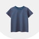 thumbnail image 1 of Blusas y camisas de manga corta con cuello redondo Camiseta de rayas de manga corta con cuello redondo de verano para niños Top informal versátil para bebés para usar al aire libre Conjunto de poliést, 1 of 4