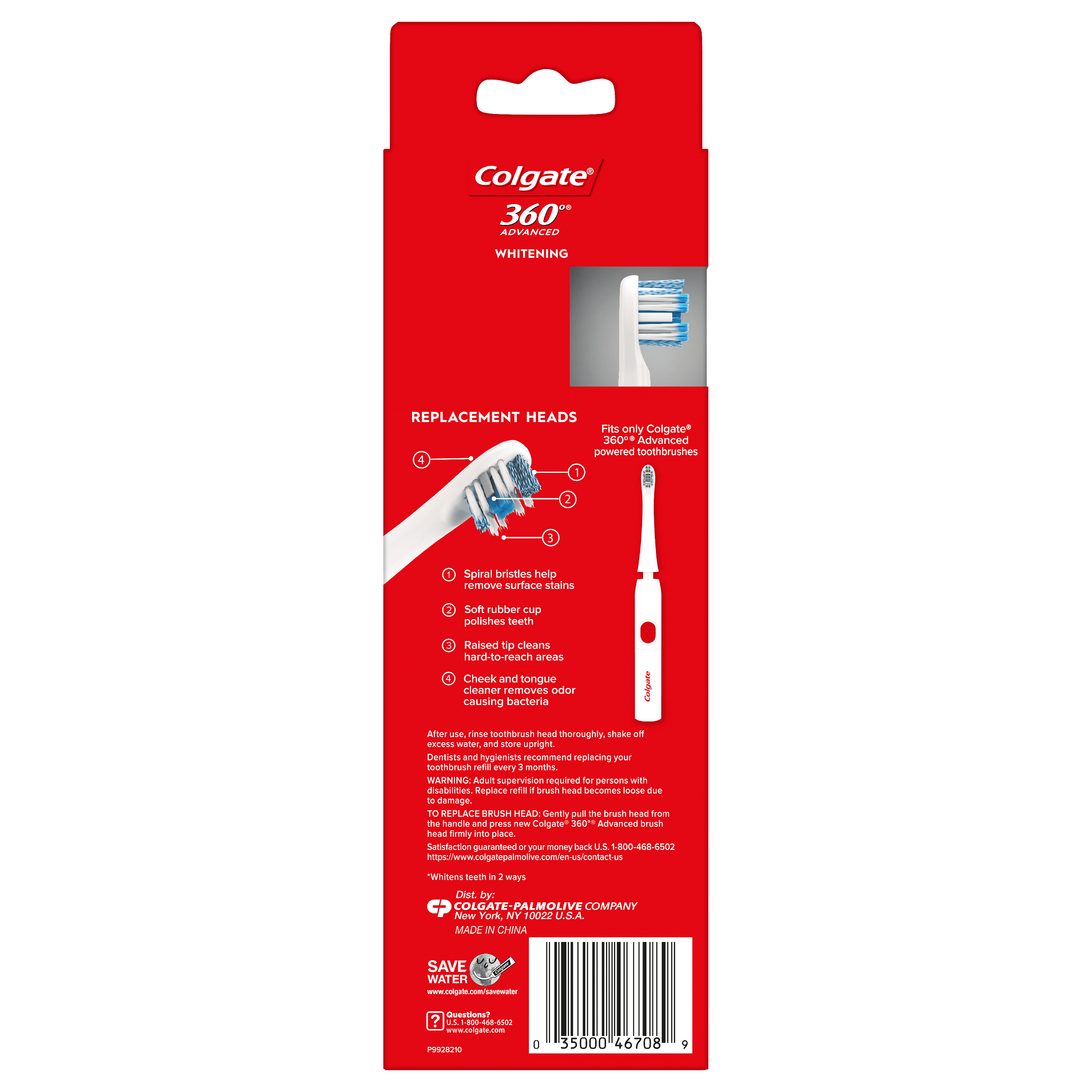 colgate 360 advanced whitening battery toothbrush replacement head