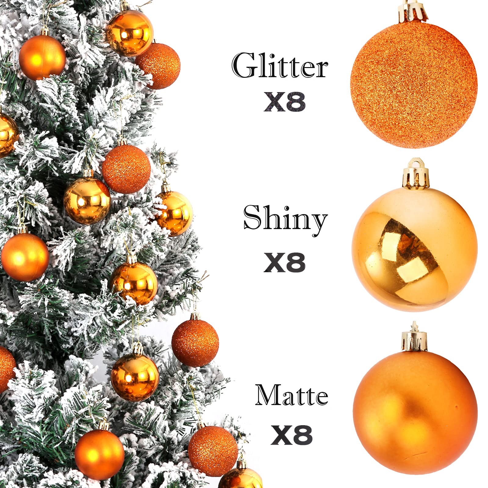 Botrong 24Pcs Christmas Tree Balls Ornaments for Xmas Christmas Tree 30mm/1.18" Shatterproof Christmas Tree Decorations Hanging Ball for Holiday Wedding Party Christmas Decorations