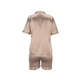 thumbnail image 4 of Seductiva Sales Cotton Pajamas for Women Lady's Short Sleeved Shorts Pajamas Satin Lapel Comfortable Home Wear Two Piece Pajamas, 4 of 7