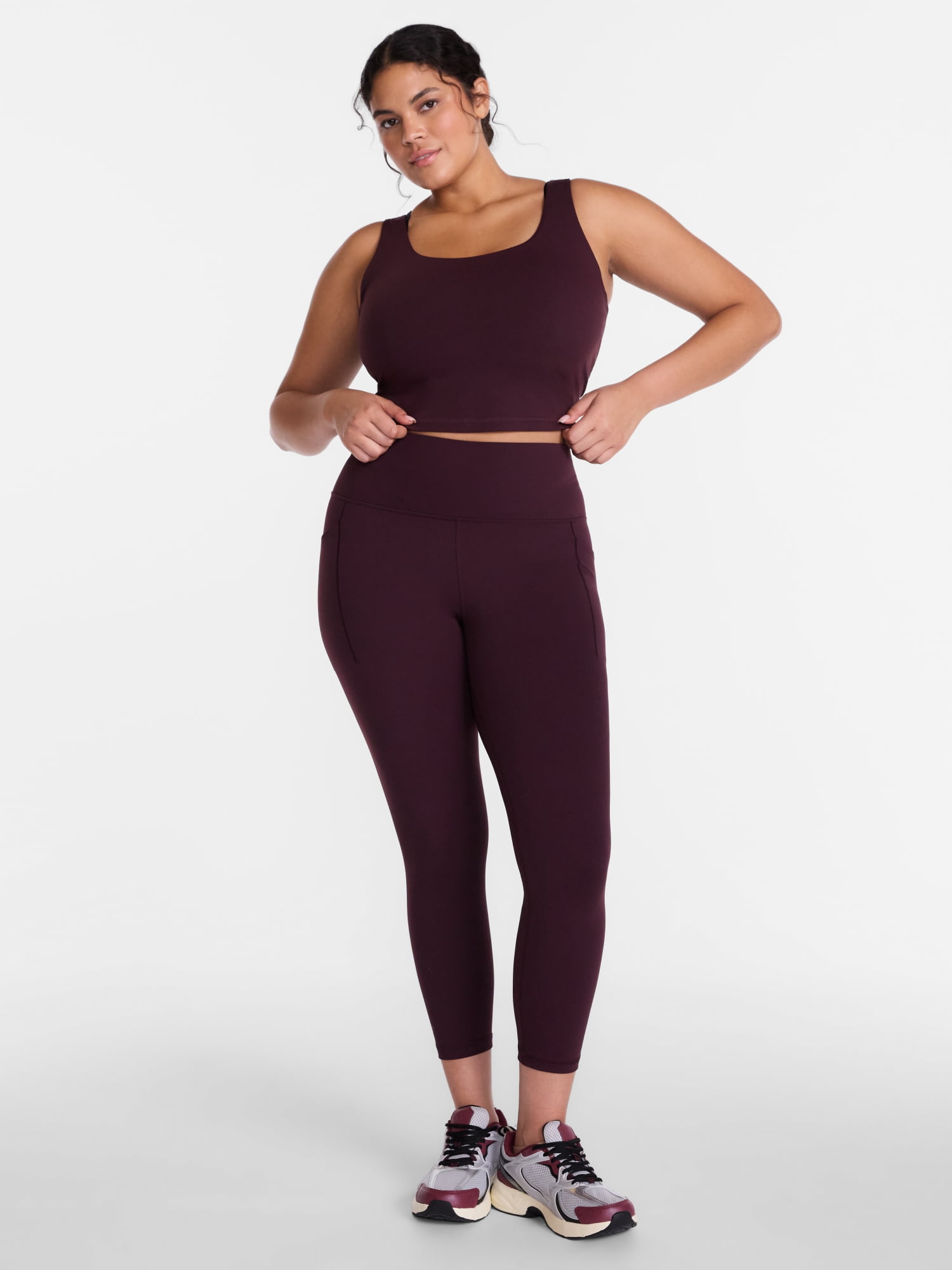 Avia Women's and Women's Plus SoftSculpt High Rise 7/8 Leggings, 25" Inseam, Sizes XS-4X