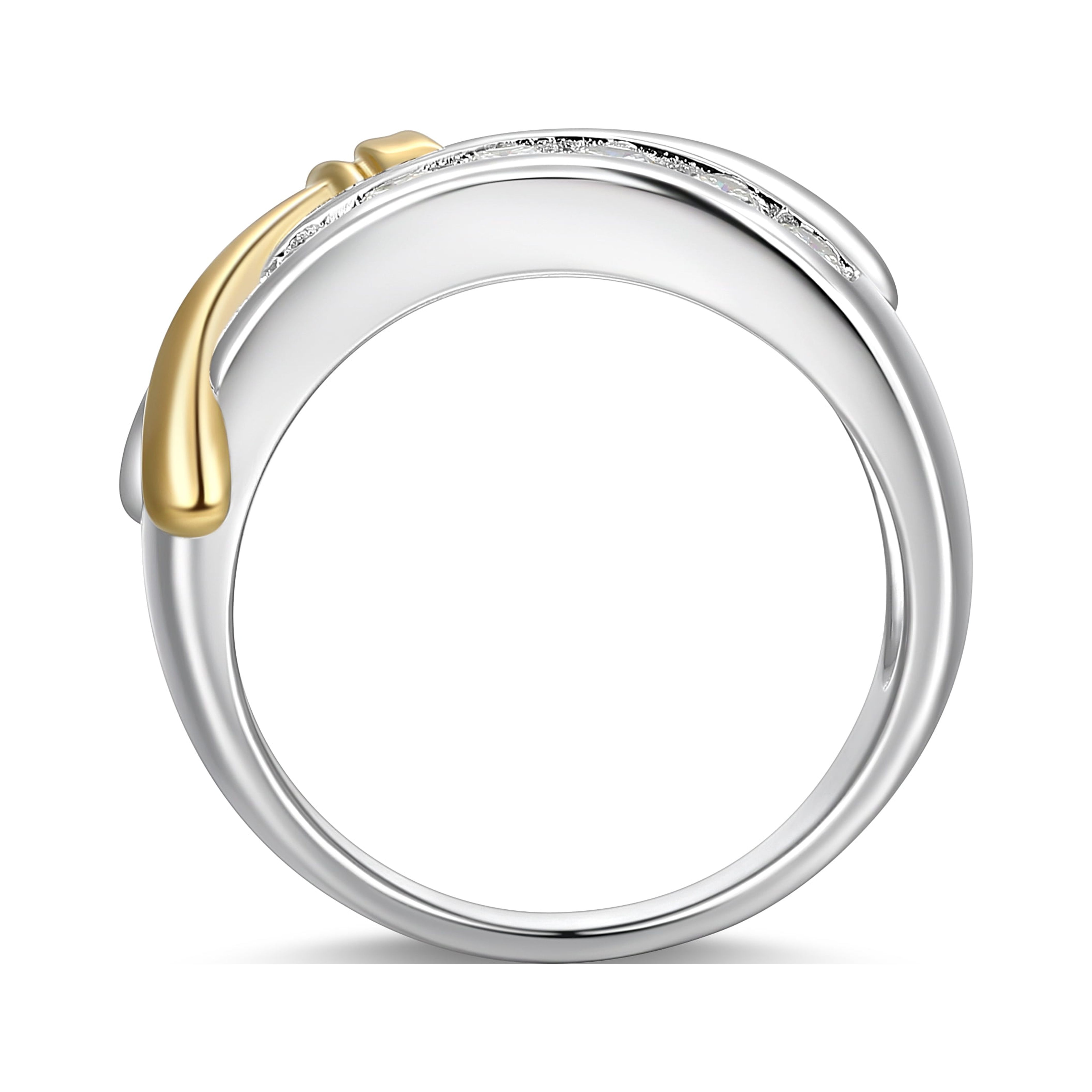Forever Facets Two-Tone 1/2 CT TW Lab Grown Diamond Ring, Adult Female