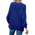 thumbnail image 4 of MOSHU Crewneck Sweaters for Women Drop Shoulder Long Sleeve Tops Side Slit Oversized Pullover Sweaters, 4 of 9