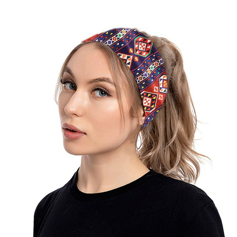 Floral Elastic Hair Scarf Headband Bandana, 2 PCS Hair Bandana Headband  Head Scarves Elastic Band Head Kerchief, Triangle Hairband Turban Wrap  Vintage