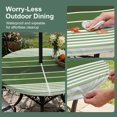 thumbnail image 5 of Round Outdoor Tablecloth with Umbrella Hole and Zipper, Forest Green Ombre Stripe Tablecloth with Elastic Waterproof, Farmhouse Striped Gradient Patio Table Covers for 36" - 44" Picnic Pool Tables, 5 of 9