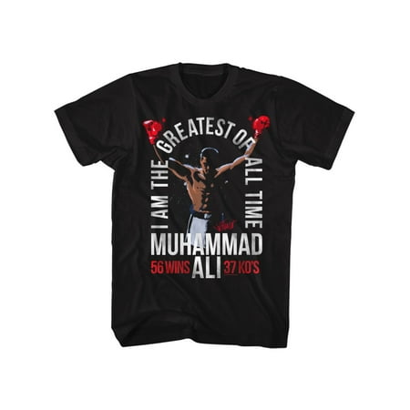 Muhammad Ali 60s I Am The Greatest Of All Time 56 Wins 37 Kos Adult T-Shirt (Muhammad Ali Best Of All Time)
