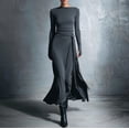 thumbnail image 5 of Vestido de Manga Larga para las Mujeres Invierno Casual Delgado Bodycon Cuello Redondo Largo Maxi Fiesta Boda, 5 of 5