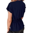 thumbnail image 2 of Women Pure Color Shirt, Ruffle Hem Women's Button Down Blouse Light Polyester Skin Friendly For Vacation For Office For Club ANGGREK Otros, 2 of 5