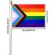thumbnail image 2 of Banderas del Orgullo Gay Arcoíris en Palo de Madera, Pequeñas Mini Banderas Inclusivas LGBTQ de Mano, 5x8 Pulgadas, Paquete de 20, 2 of 7