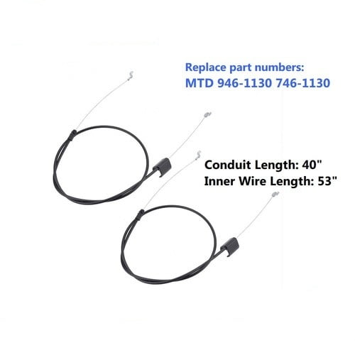 HIPA 2xControl Cable 746-1130 946-1130 For Troy Bilt MTD Cub Cadet 22" Deck Lawnmower