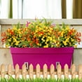 thumbnail image 4 of Artificial Flowers Outdoor Flowers UV Resistant Fake Plants Faux Plastic Flowers Greenery Shrubs for Hanging Planters Outside Porch Vase Pot Home Window Decoration (Orange, Yellow, Green), 4 of 5