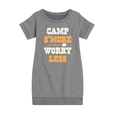 

Instant Message - Camp Smore Worry Less - Toddler And Youth Girls Fleece Dress