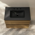 thumbnail image 5 of Liberte 30" Wall-Mounted Bathroom Vanity in Brown Oak with Black 3-Hole Widespread Sink Top, 5 of 6