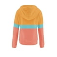thumbnail image 5 of Lenpel Hoodies for Women Casual Long Sleeve Quarter Button Color Block Pullover Sweatshirts Fall Winter Fashion Tops(Yellow,X-Large), 5 of 6
