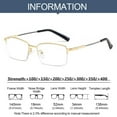 thumbnail image 3 of Office Simple Vintage Classic Eye Protection Memory Titanium Glasses Business Reading Glasses Anti-Blue Light GOLD STRENGTH 200, 3 of 8