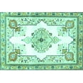 thumbnail image 1 of Ahgly Company Indoor Rectangle Medallion Turquoise Blue Traditional Area Rugs, 3' x 5', 1 of 4