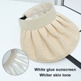 thumbnail image 4 of Sombrero de 56-60cm con circunferencia ajustable, sombrero de copa vacío, sombrero de verano para mujer, sombrero protector solar de ala grande, sombrero de playa ajustable MFZFUKR BST3055161-3, 4 of 5