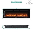 thumbnail image 4 of Alice 50" Electric Fireplace Inserts Recessed, Wall Mounted Fireplace LED Fireplace Heater with 12 Flame Colors, Touch Screen, Remote Control, Timer, Logset & Crystal Stones 500W/1500W - 50 inches, 4 of 11