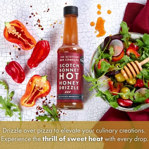 Scottish Bee Company Scotch Bonnet Hot Honey 200g, British Import (Pack of 2)