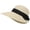Beige Cream, With Black Band, variant on Summer Beach Sun Straw Hats for Women Wide Brim Packable Travel Bucket Hats UPF 50+