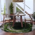 thumbnail image 3 of 3D Optical Illusion Round Area Rug 7Ft Washable Circle Rugs for Dorm Laundry Room, Visual Trap Looks Like Holes Green Grey Non-Slip Carpet Floor Mats Indoor Outdoor Carpet Runner Aesthetic Home Decor, 3 of 8