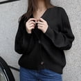 thumbnail image 5 of WFJCJPAF Clearance! Sweater for Women Clearance under $8,00,Women's Long Sleeve Open Front Casual Lightweight Soft Knit Cardigan Sweater Outerwear - Black S, 5 of 7