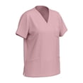 thumbnail image 6 of CCRFTGI Scrubs for Women Set Plus Size Nursing Uniforms Stretchy V Neck Yoga Scrub Pants and Tops Medical Uniforms Scrub Set with Pockets with Pockets Pink L, 6 of 8
