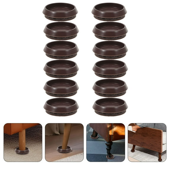 OFFIGAM 12Pcs Furniture Protector Felt Caster Cups Chair Stoppers for Floor Protection