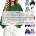 thumbnail image 3 of ClodeEU Women's Crew Neck Long Sleeve Cropped Drop Shoulder Sweatshirt,Casual Loose Crop Pullover Top Red,Women's Plus S, 3 of 6