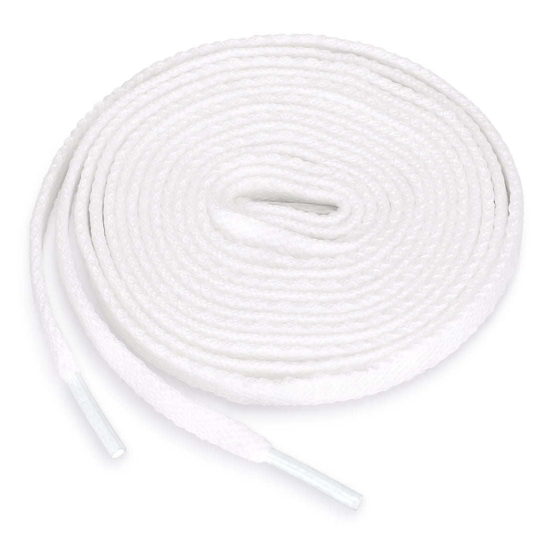 Unique Bargains 5 Pairs High Durability Athletic Unisex Flat Shoelaces for Sneaker white 100 cm/39.5