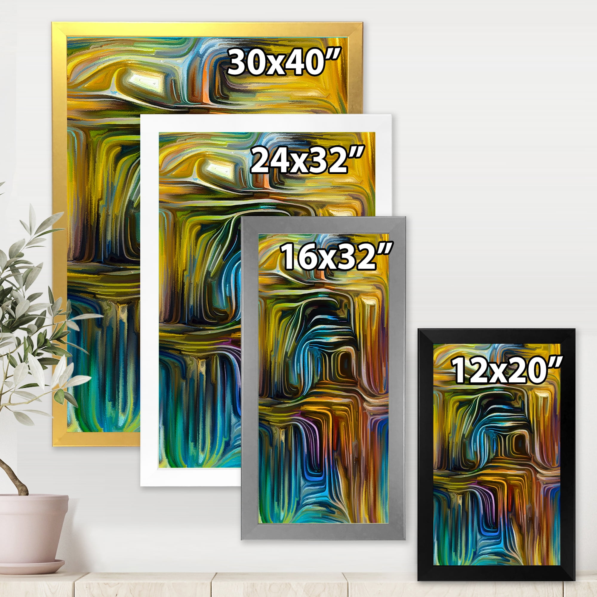 Designart 'Colour Spiral Fusion IV' Modern Framed Art Print