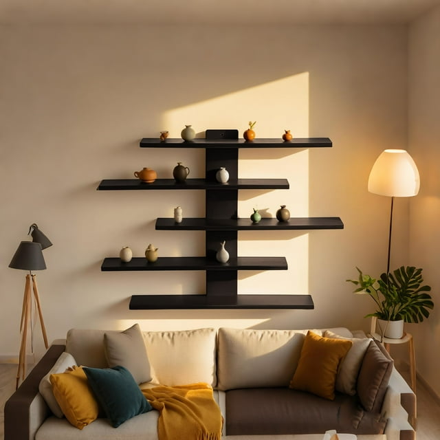 Product Category Wall Mounted Shelf Organizer Tier Wooden Display Rack for Living Room and Bedroom Storage and Home Use