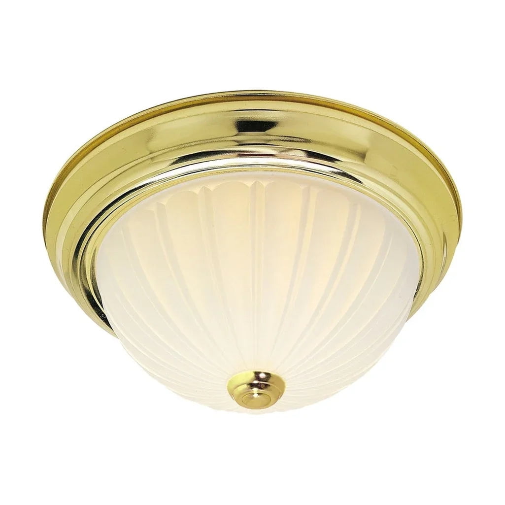 Nuvo SF76/128 3 Light Wide Flush Mount Bowl Ceiling Fixture - Polished Brass