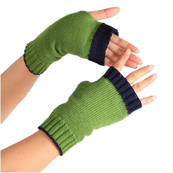 EQWLJWE Women Girl Knitted Arm Fingerless Keep Warm Winter Gloves Soft Warm Mitten Gloves Holiday Clearance