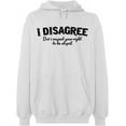 thumbnail image 2 of OXI Hoodie Sweatshirt - I Disagree, Basic Casual Hoodie for Men's and Women Fleece Hoodie Long Sleeve - White 3X-Large, 2 of 3