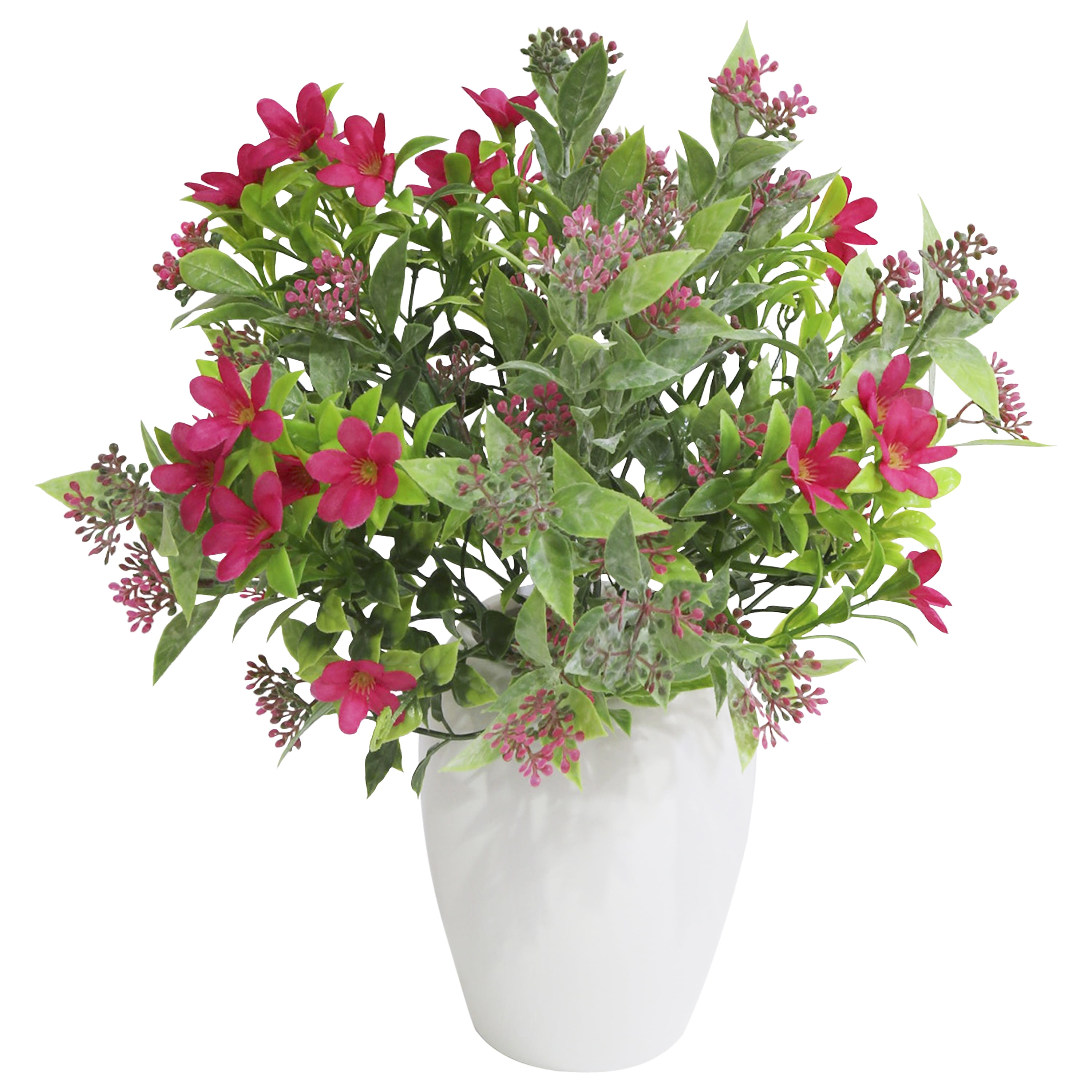 13-inch Artificial Multi Heads Mini Flowers Pick, Hot Pink, 1pc, for Indoor Use, by Mainstays