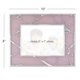 thumbnail image 4 of Excello Global Products EGP-HD-0202 Decorative Picture Frame, Silver Accents Border Picture Frame, Holds 5" X 7" Picture, Tabletop and Wall Picture Frames, Pink, 10" X 7", 4 of 5