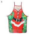 thumbnail image 2 of SPRING PARK Chistmas Apron, Holiday Kitchen Apron Christmas Santa Claus/Elk/Snowman Style Decoration Apron for Christmas Dinner Party Cooking Baking Crafting House Cleaning Kitchen, 2 of 7