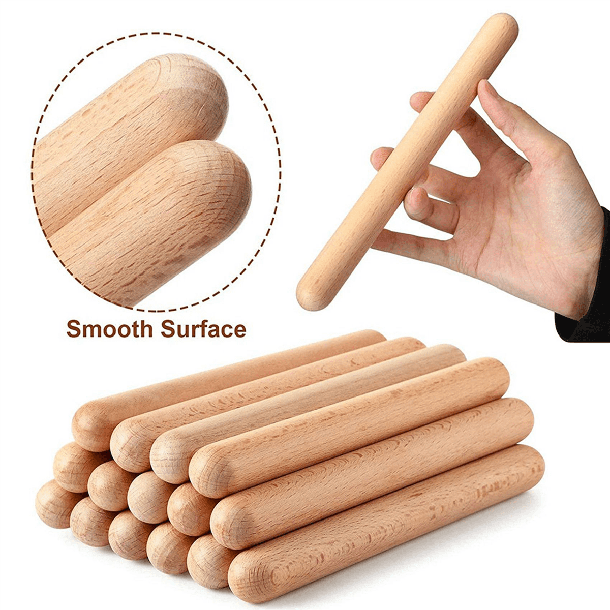 160 Pcs 8 Inch Kids Rhythm Sticks Music Lummi Sticks Classical Wood Claves Musical Percussion Instrument Musical Sticks