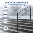 thumbnail image 2 of Stair Handrail Kit Black Aluminum 2-Pack - 6-Step Weatherproof Railing with Iron Posts, Rust-Proof for Indoor/Outdoor Porch, Deck & Steps (Includes Safety Gloves), 2 of 8