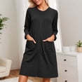 thumbnail image 2 of XIAONU Womens Nightshirt Long Sleeve Zip-Front Nightgown With Pockets Soft Practical Casual Sleepwear, 2 of 7