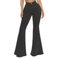 thumbnail image 1 of Calzi Solid Color Jeans for Women High Waist Bell Bottoms Denim Flare Stretch Jean Pants, 1 of 5