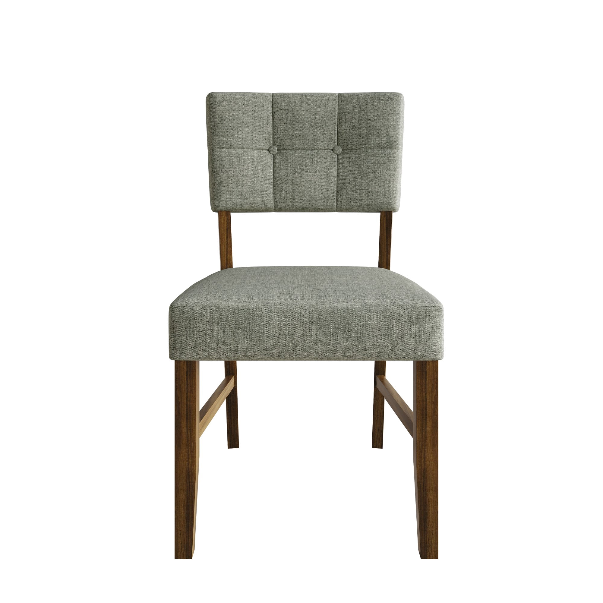 Home Design Cullman Dining Chair (Set of 4), Brown/Gray, Linen-upholstered seat, Angled back, Comfortable seating, Sturdy frame, Mid-century modern style, Durable construction