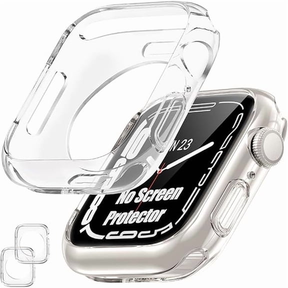 can [2 Pack] Bumper Case for Apple Watch 40mm, [No Screen Protector] Slim Soft Shockproof Case Cover Bumper Protector Accessories for iWatch SE 3/SE 2/SE, Series 6/5/4, 40mm Clear Clear
